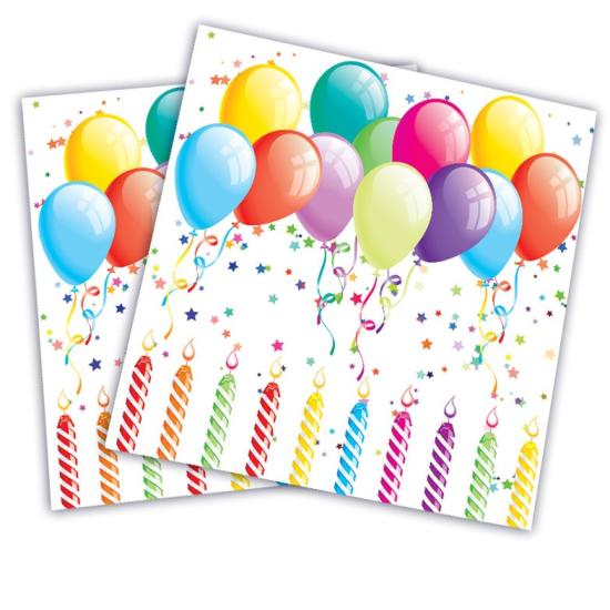 Bolsa 20 servilletas 33 x 33 cms cumpleaños