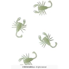 Bolsa 8 escorpiones glow in the dark, 5 cms.
