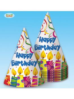 BOLSA 8 GORROS "HAPPY BIRTHDAY"