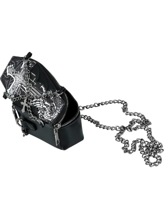 Bolso Féretro Negro (17x10 cm) – Accesorio Unisex para Halloween y Fiestas