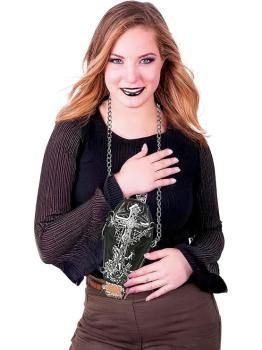 Bolso Féretro Negro (17x10 cm) – Accesorio Unisex para Halloween y Fiestas
