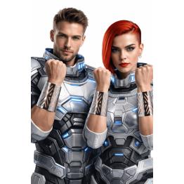 Brazalete futurista plateado