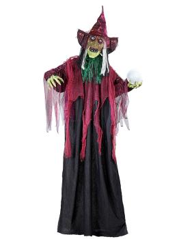 Bruja animada parlante con luz 183 cm