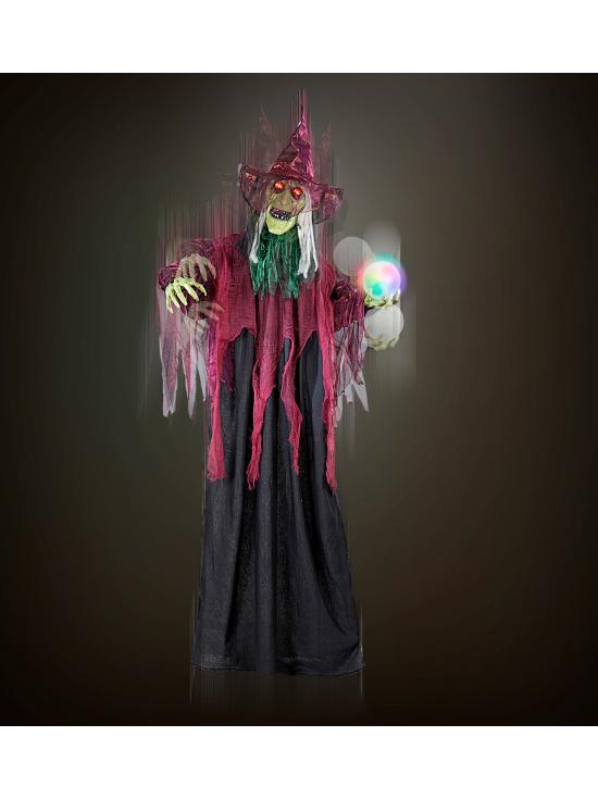 Bruja animada parlante con luz 183 cm