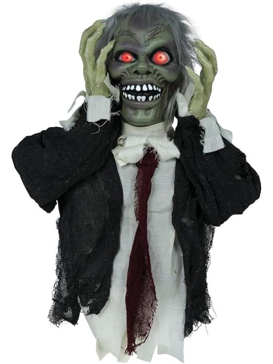 Busto de Zombie con Luz, Sonido y Movimiento (55 cm)