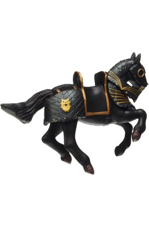 Caballo alzado con armadura negro - Papo