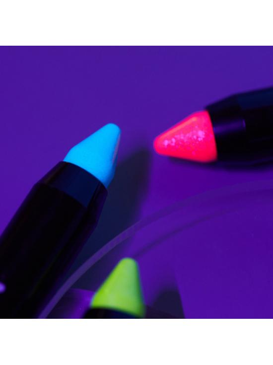 Caja de crayones corporales con purpurina UV de neón