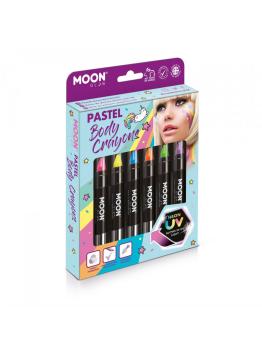 Caja pastel de crayones corporales UV de neón
