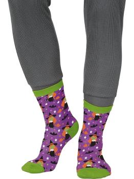 Calcetines de Brujas Halloween - Accesorio Textil para Disfraces de Bruja y Fiestas de Halloween - Ideal para Niños y Adultos - Multicolor