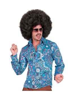Camisa años 70 adulto Blue mandala