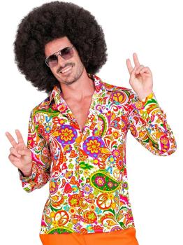 Camisa Retro Años 70 para Hombre – Flower Power Disco Carnaval