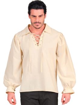 Camisa beige de personaje histórico.
