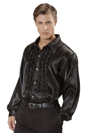 Camisa Disco Negra Años 70 adulto