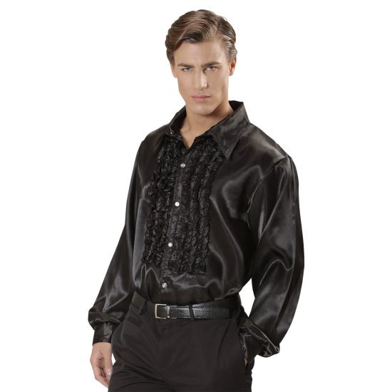 Camisa Disco Negra Años 70 adulto Camisa Disco Negra Años 70 adulto