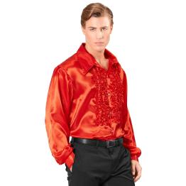 Camisa Disco Roja Años 70 adulto