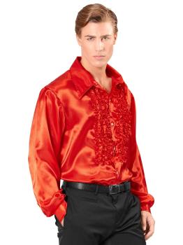 Camisa Disco Roja Años 70 adulto
