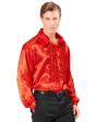 Camisa Disco Roja Años 70 adulto