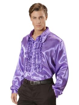 Camisa Disco Violeta Años 70 adulto
