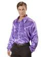 Camisa Disco Violeta Años 70 adulto