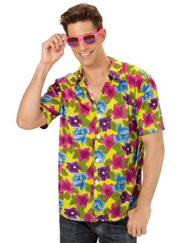 Camisa Hawaiana Flores Amarilla