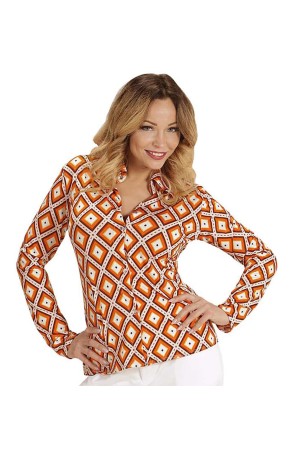 Camisa Mujer Años 70 Rombos ^
