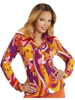 Camisa Mujer de los Años 70 Orchids