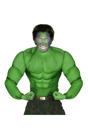 Camisa para Disfraz de Superhéroe Músculos Hulk