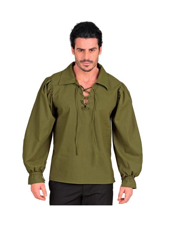 Camisa Personaje Histórico Verde para Disfraces Medievales