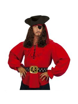 Camisa Pirata / Renacentista Roja hombre .