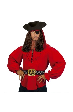 Camisa Pirata / Renacentista Roja hombre .