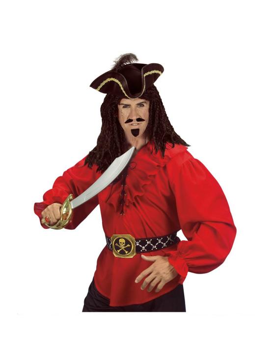 Camisa Pirata / Renacentista Roja hombre .