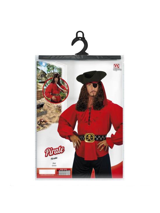 Camisa Pirata / Renacentista Roja hombre .