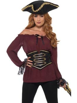 Camisa Pirata Deluxe mujer Roja