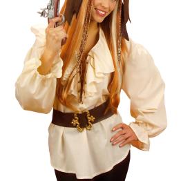 Camisa Pirata/Renacentista Beige Mujer