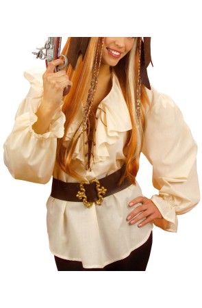 Camisa Pirata/Renacentista Beige Mujer