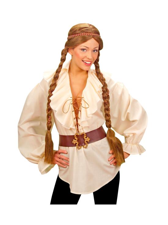 Camisa Pirata/Renacentista Beige Mujer