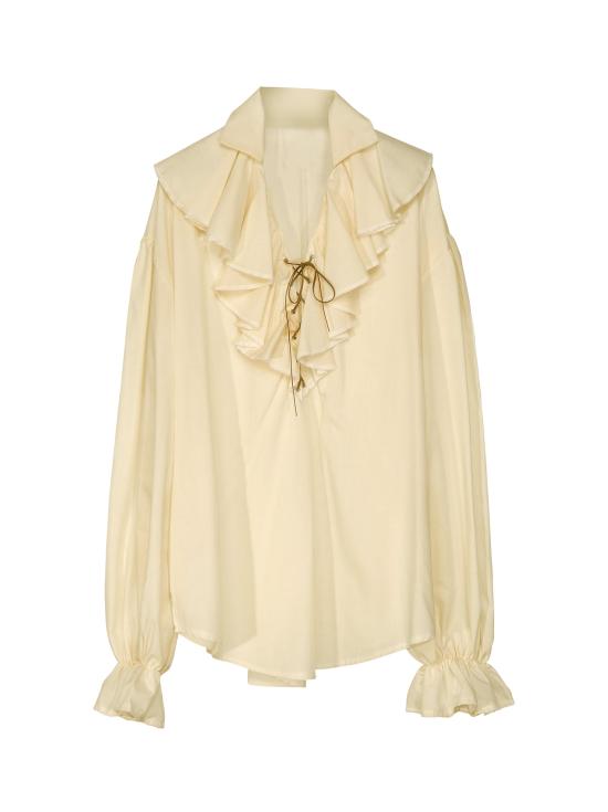 Camisa Pirata/Renacentista Beige Mujer