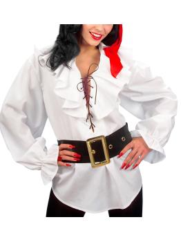 Camisa Pirata/Renacentista Blanca Mujer