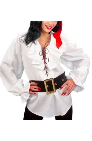 Camisa Pirata/Renacentista Blanca Mujer
