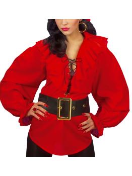 Camisa Pirata/Renacentista Roja Muje