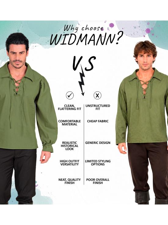 Camisa verde de personaje histórico.
