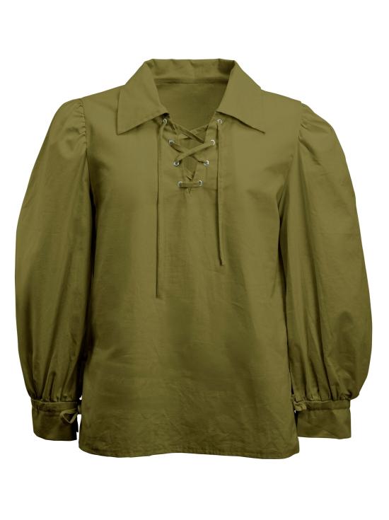 Camisa verde de personaje histórico.
