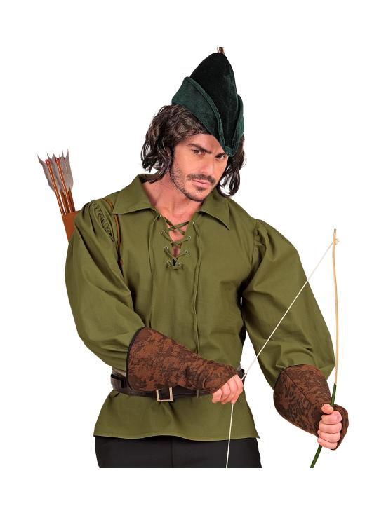 Camisa verde de personaje histórico.