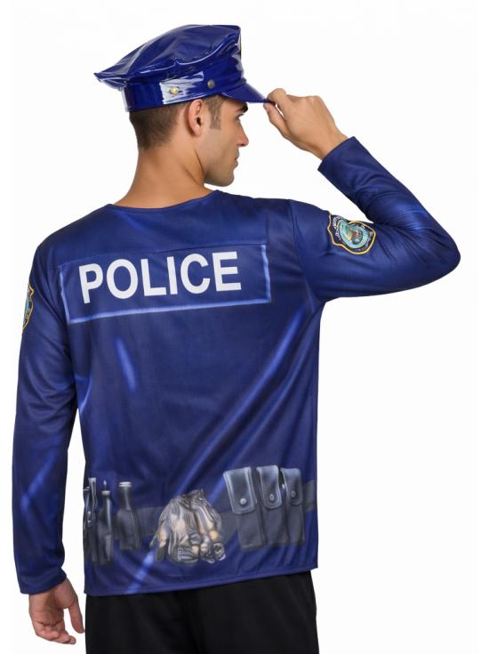 Camiseta disfraz Policia para hombre talla M
