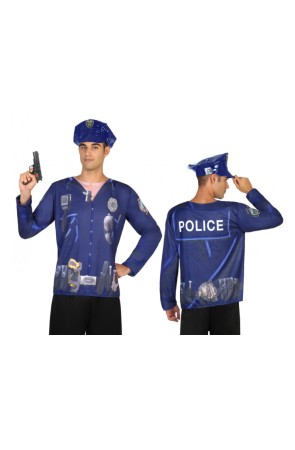 Camiseta disfraz Policia para hombre talla M