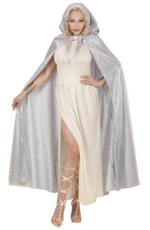 Capa Blanca Capucha Fantasía