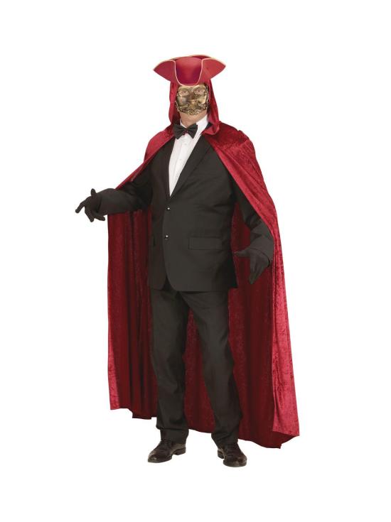 Capa capucha burdeos terciopelo 150 cm Unisex