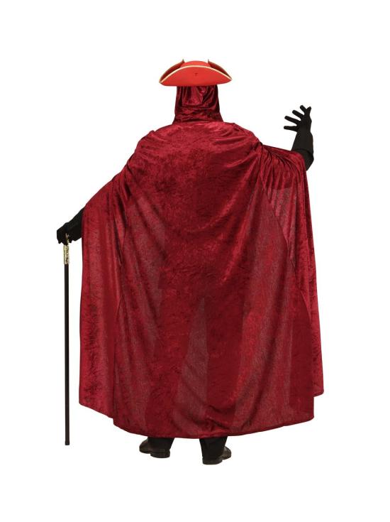 Capa capucha burdeos terciopelo 150 cm Unisex