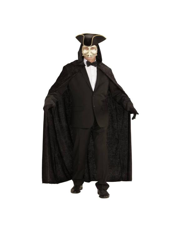 Capa con capucha Negra  de terciopelo - 150 cm Unisex