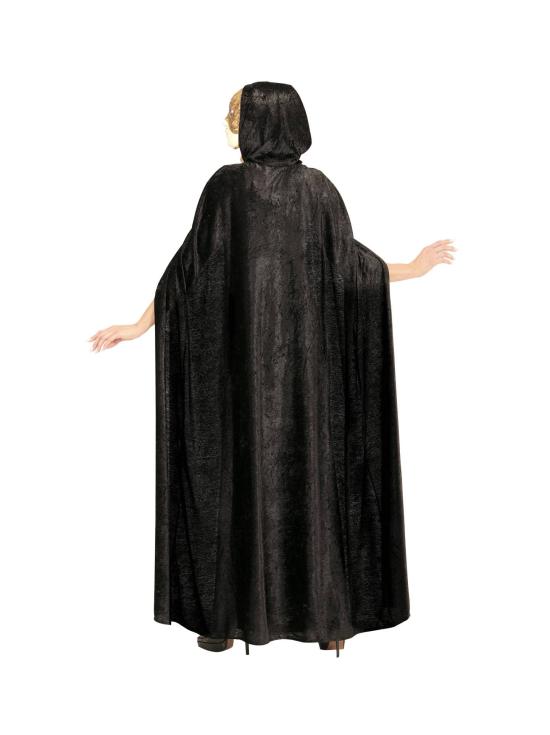 Capa con capucha Negra  de terciopelo - 150 cm Unisex